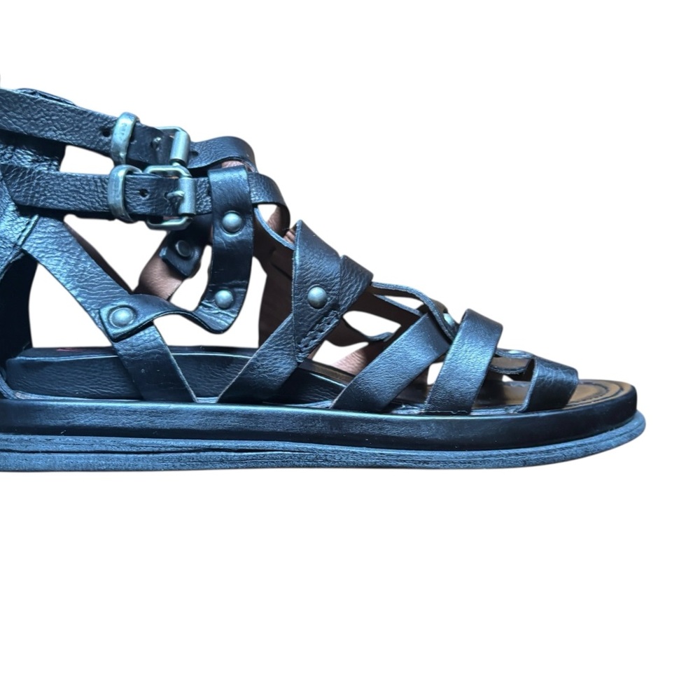 🔥🔥New! A.S.98 Black Leather Payne Sandals- Luxe and impossible to find! - Picture 2 of 6